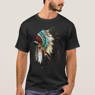 T-shirt Coiffure en plume Coiffure indienne amérindienne
