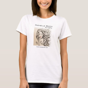 T-shirt Coiffure Stylo Extensions cheveux bouclés Sepia Re