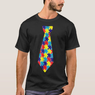 T-shirt Col avec énigme de sensibilisation à l'autisme-aut