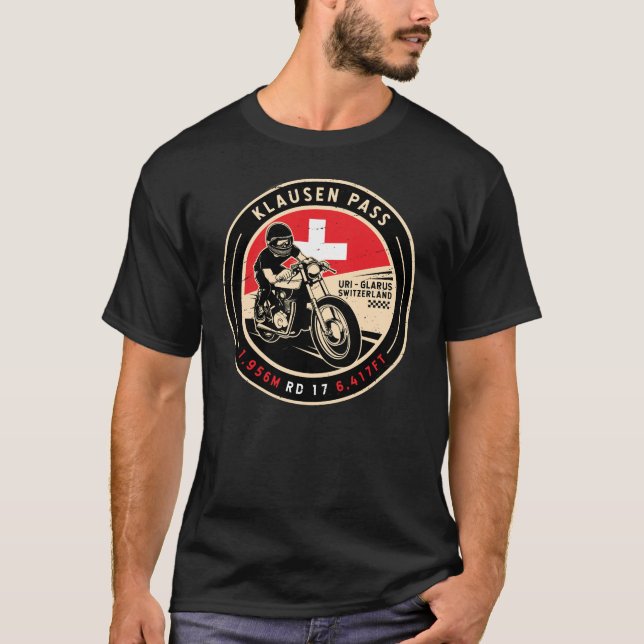 T-shirt Col de Klausen | Suisse | Motorcycle (Devant)