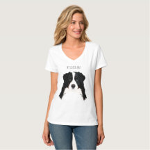 T-Shirt col V pour femmes avec Chien de montagne b