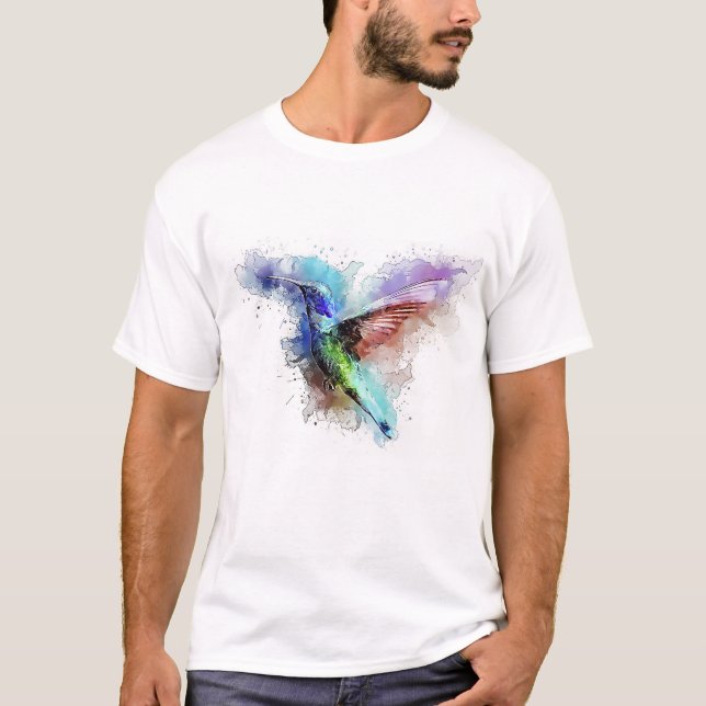T-shirt Colibri d'aquarelle (Devant)