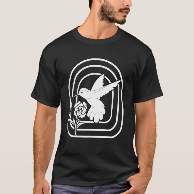 T-shirt Colibri d'été avec fleurs Colibri propriétaire d'o (Devant)