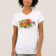Colibri et bouquet tropical