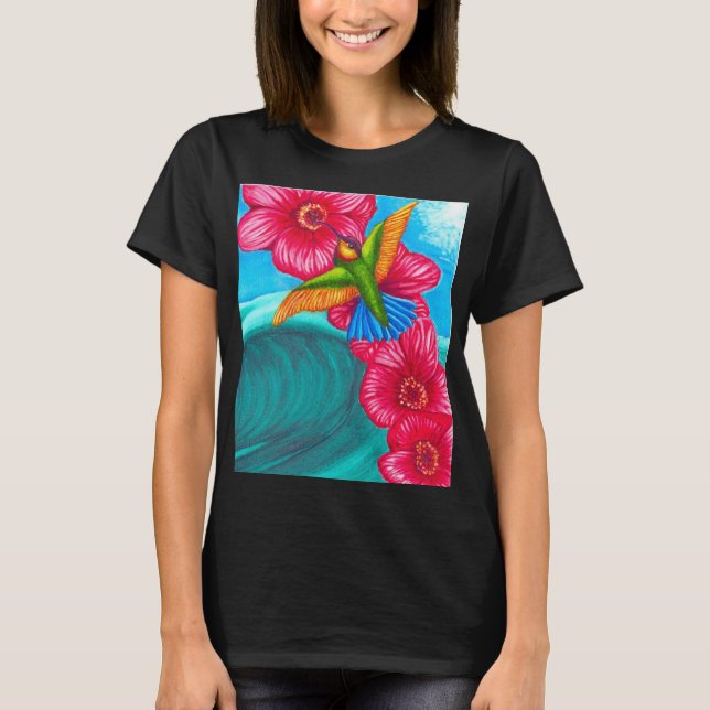 T-shirt Colibri floral vague  (Devant)