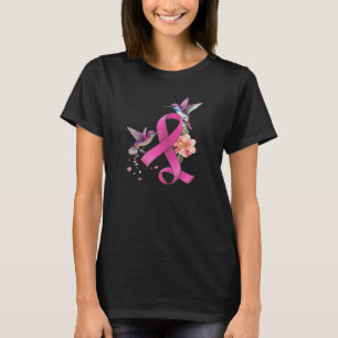 T-shirt Colibri Flower rose Ruban Cancer du sein