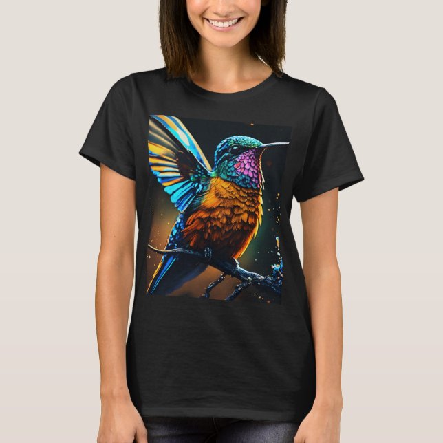 T-shirt Colibri radiant : Fire & Ice Line Art Tee (Devant)