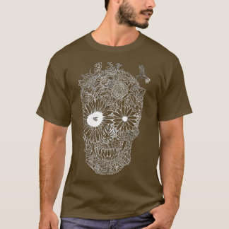 T-shirt Colibri  squelette de tête humaine Art 