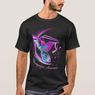 T-shirt Colibri tenant un ruban violet Fibromyalgie Awa