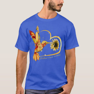 T-shirt Colibri Tournesol Gold Ribbon Cancer de l'enfance