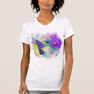 T-shirt colibri volant coloré