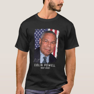 T-shirt Colin Powell 1937-2021 avec drapeau américain Vint