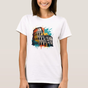 T-shirt Colisée Street Art - Colorée Rome Landmark