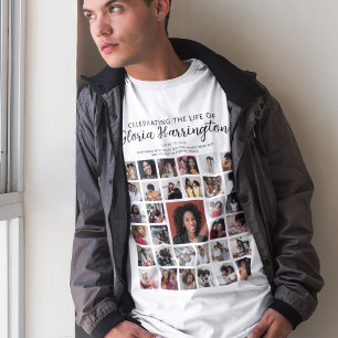 T-shirt Collage de 33 photos personnalisé en mémoire