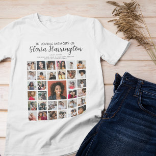 T-shirt Collage de 33 photos personnalisé Mémorial