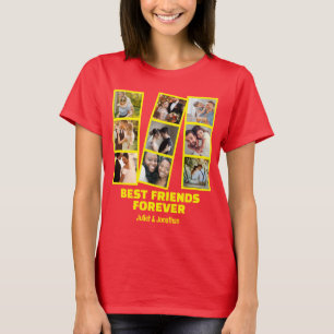 T-shirt Collage de 9 photos personnalisé & Nom Meilleure a