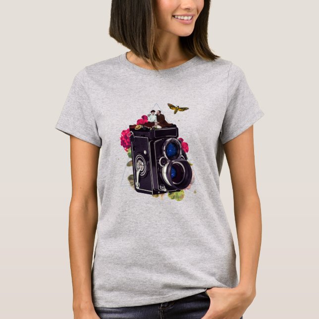T-shirt Collage de caméra vintage (Devant)