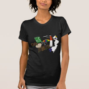 T-shirt Collage de couleur primaire d'amour de LBI