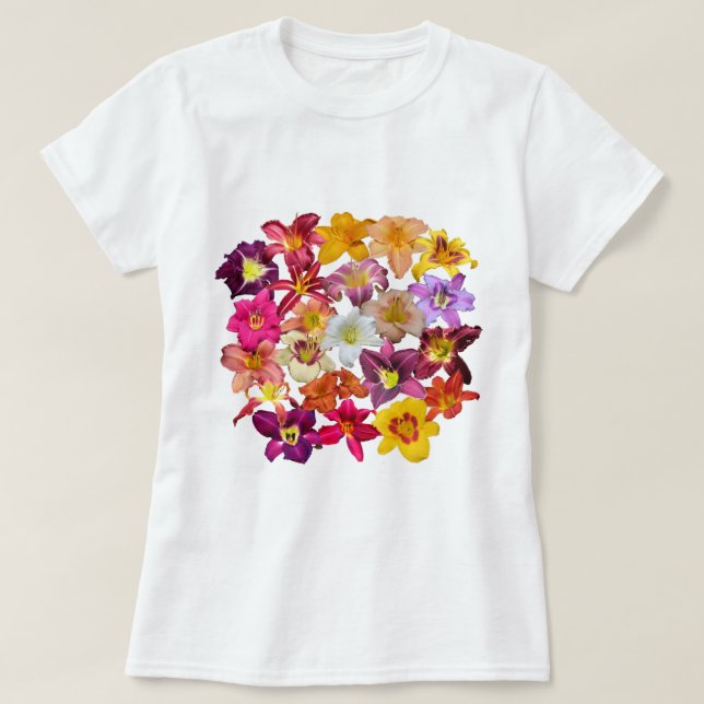 T-shirt Collage de Daylilies (Design devant)