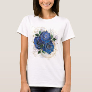 T-shirt Collage de fille - bleu minuit