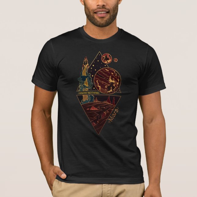T-shirt Collage de graphique d'exploration de Mars (Devant)