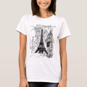 T-shirt Collage de la Tour Eiffel à Paris