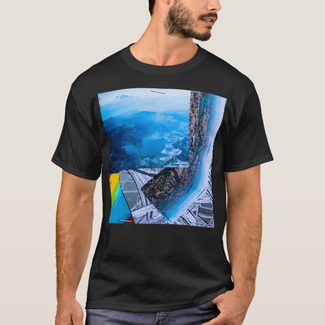 T-shirt Collage de Mountain City Long (Devant)
