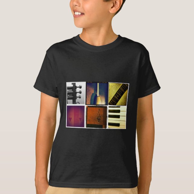 T-shirt Collage de musique (Devant)