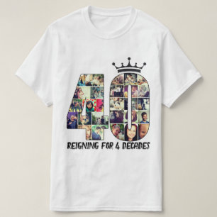 T-shirt Collage de numéro de photo personnalisé 40 couronn
