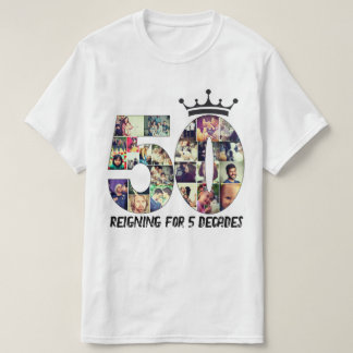 T-shirt Collage de numéro de photo personnalisé 50 couronn