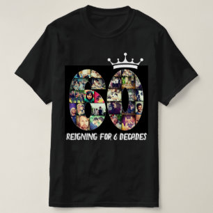 T-shirt Collage de numéro de photo personnalisé 60 couronn