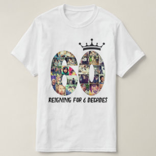 T-shirt Collage de numéro de photo personnalisé 60 couronn