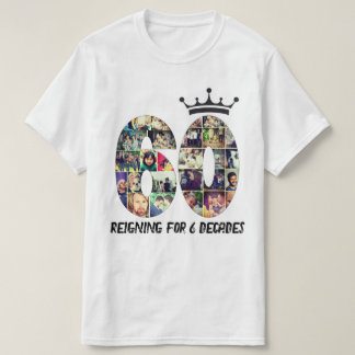 T-shirt Collage de numéro de photo personnalisé 60 couronn