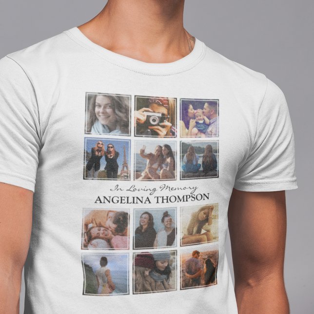 T-shirt Collage de photos commémoratives en mémoire d'amou (Créateur téléchargé)