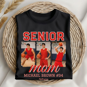 T-shirt Collage de photos de basket-ball de maman senior N
