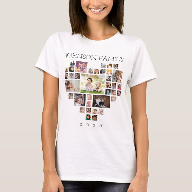 T-shirt Collage de photos de famille (Personnaliser la pho (Devant)