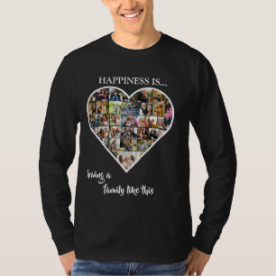 T-shirt Collage de photos en forme de cœur Le bonheur, c