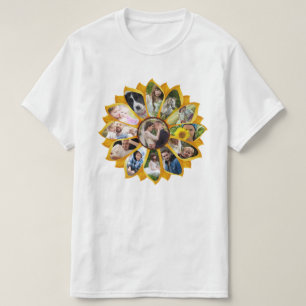 T-shirt Collage de photos familiales tournesol 13 images F