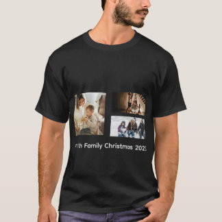 T-shirt Collage de photos personnalisé Noël de famille