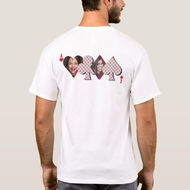 T-shirt Collage de photos personnalisées Lecture de cartes (Dos)