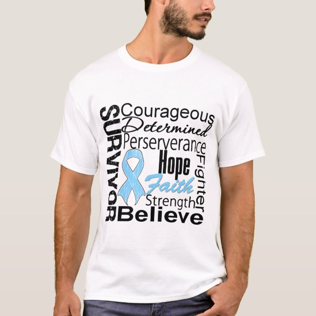 T-shirt Collage de survivant de cancer de la prostate (Devant)