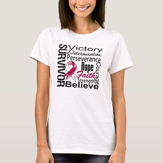 T-shirt Collage de survivant de cancer de la tête et du (Devant)