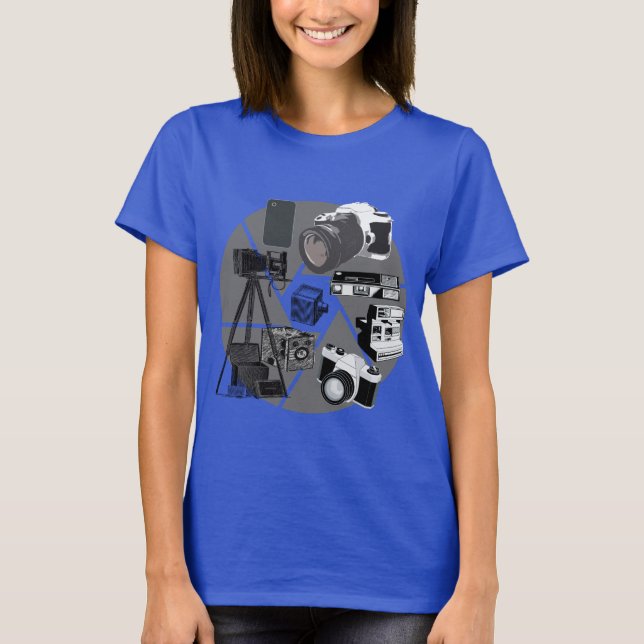 T-shirt Collage de temps d'appareil-photo (Devant)