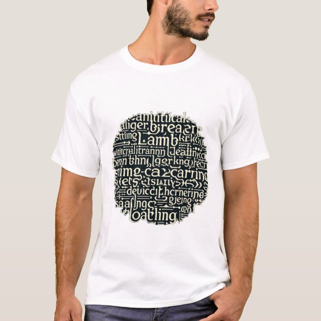 T-shirt Collage de texte circulaire (Devant)