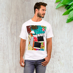 T-shirt Collage de voyage avec des sites touristiques embl