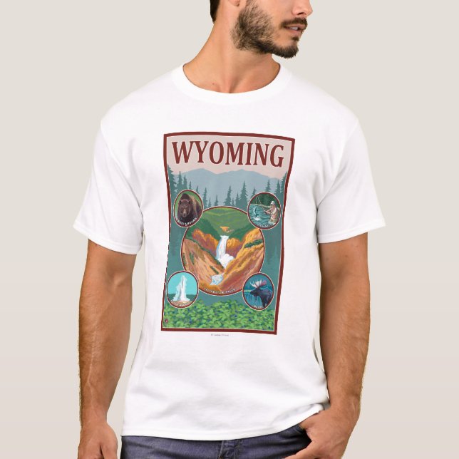 T-shirt Collage de WyomingWyoming (Devant)