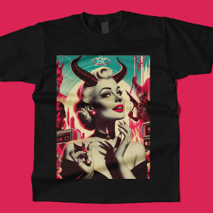 T-shirt Collage des femmes dévilisantes rétro