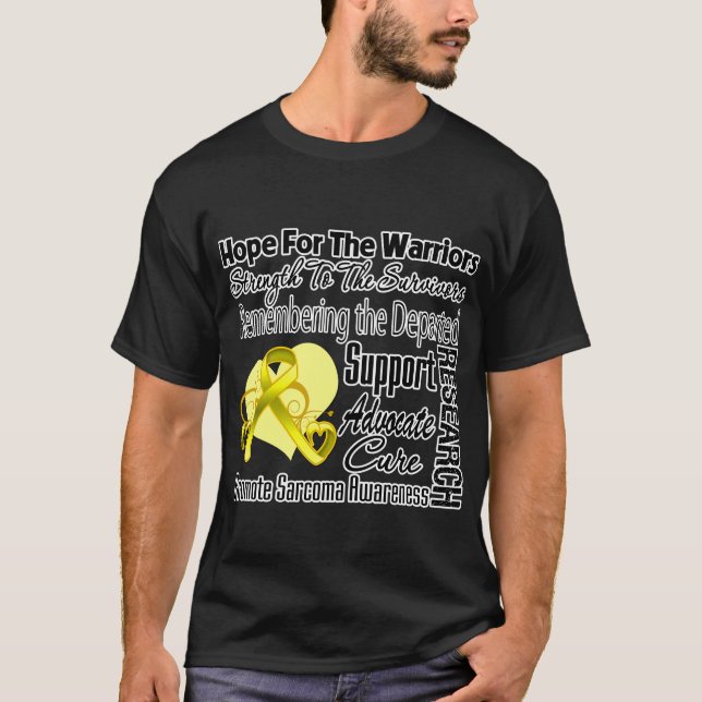 T-shirt Collage d'hommage d'espoir de Cancer de sarcome (Devant)