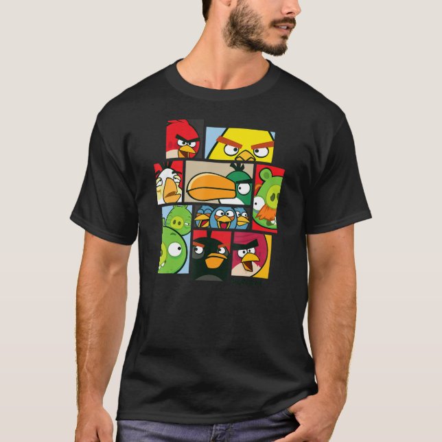 T-shirt Collage d'oiseaux en colère Marchandises officiell (Devant)