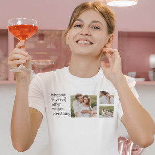 T-shirt Collage moderne Photo Romantique Couple Citation C